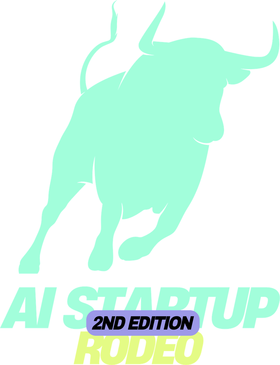 AI Startup Rodeo logo with a charging bull